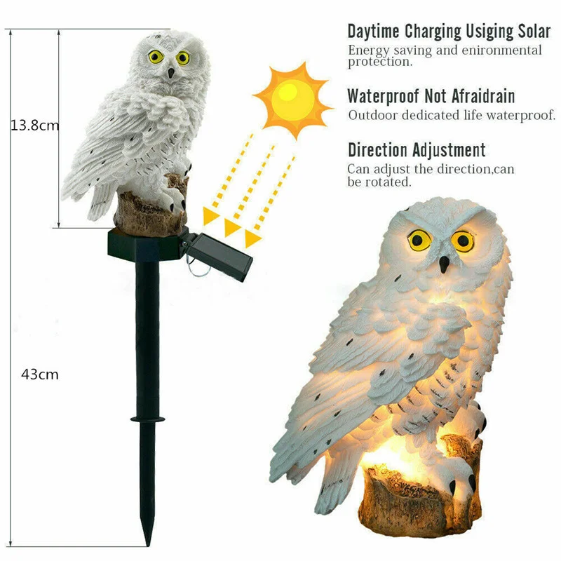 Solar Powered LED Owl Animal H - Renewable Energy House avaliação e preço