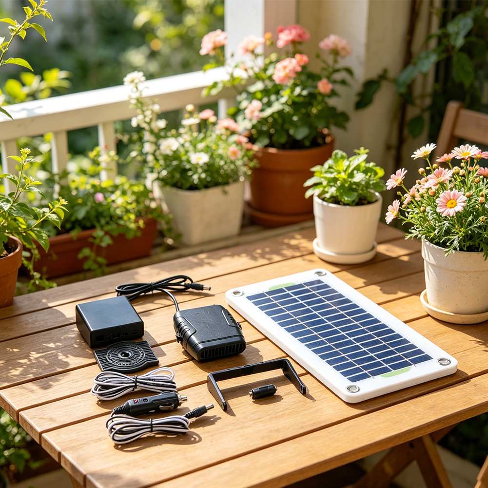 30W 12V Portable Solar Fan Hea - Renewable Energy Vehicles avaliação e preço