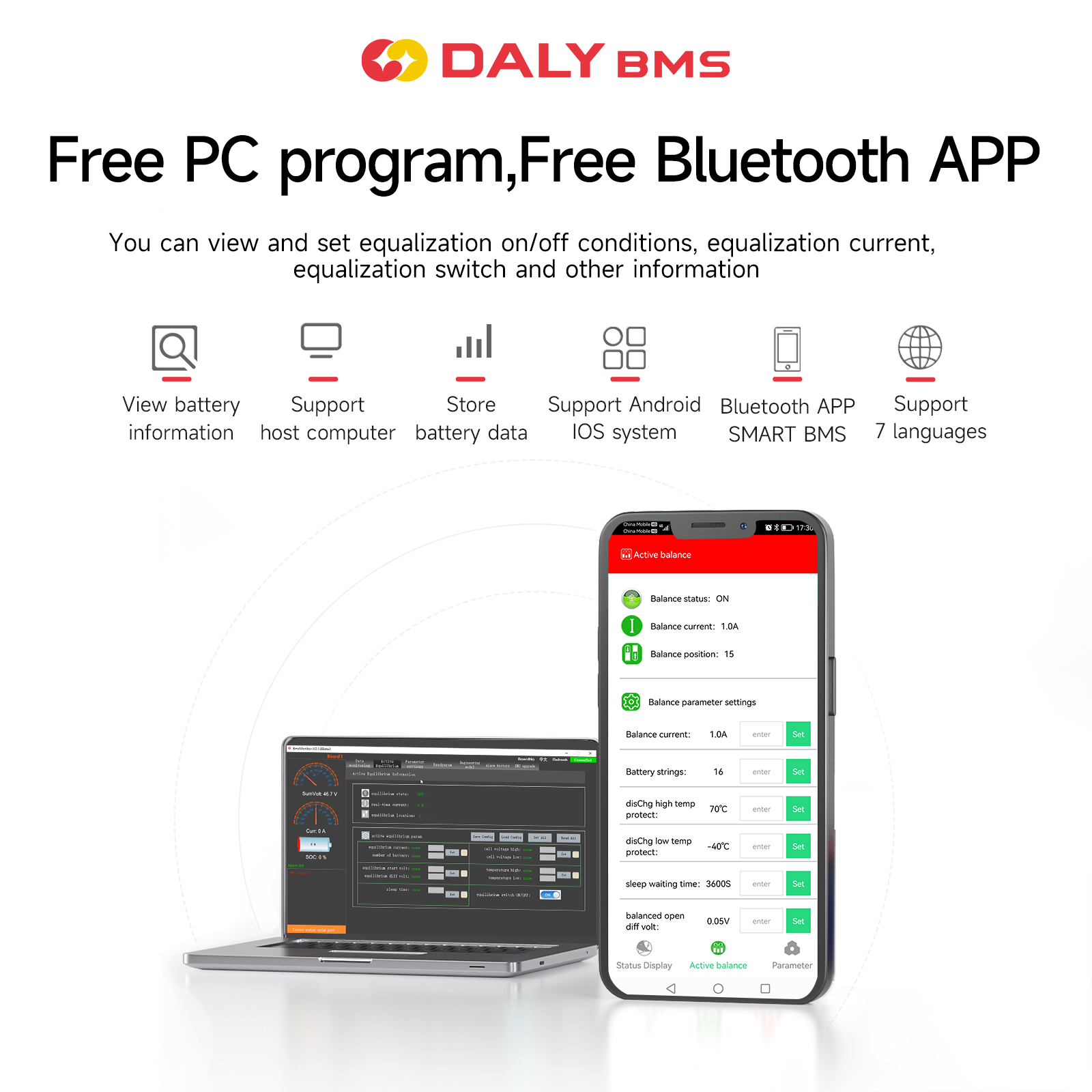 Daly Active balancer 1A hardwa - Smart Bms avaliação e preço