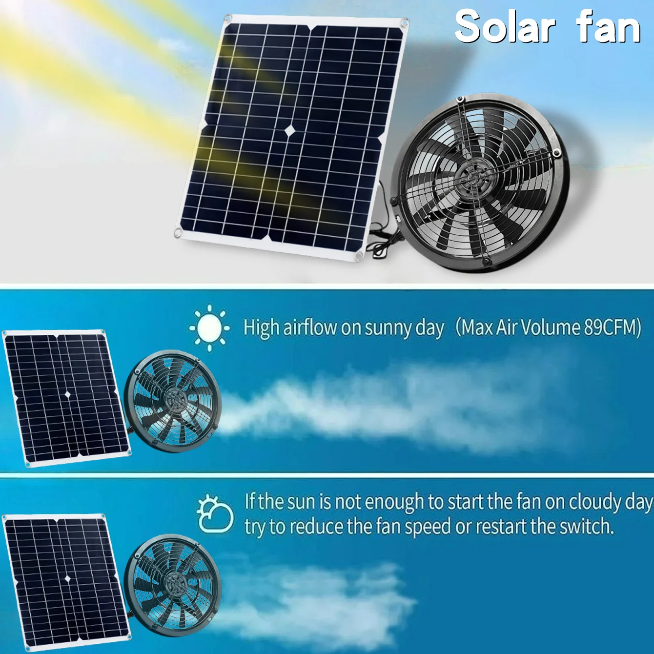 15W 25W NEW Solar Powered Exha - Renewable Energy House avaliação e preço